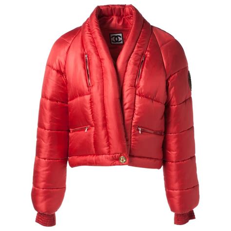 red chanel puffer jacket|chanel cotton tweed jacket.